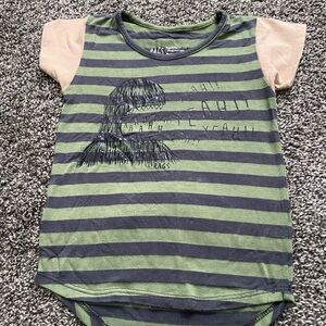 Rags to Raches Green and Tan Dinosaur Tee